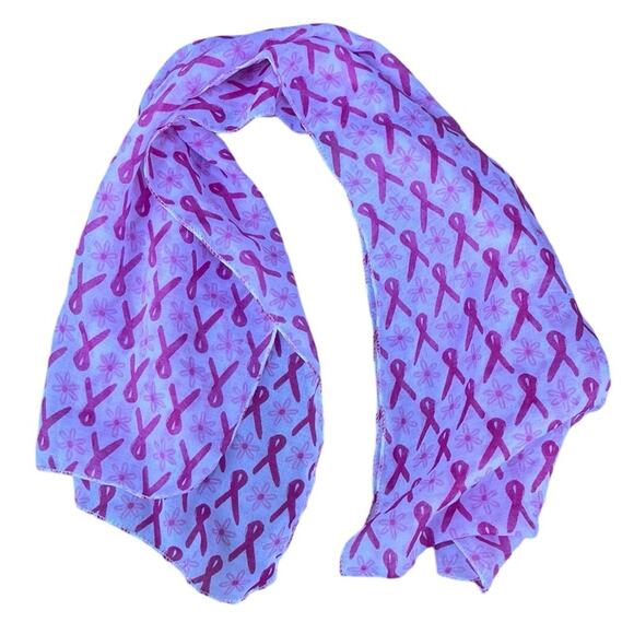 Breast Cancer Pink Ribbon Scarf - Picture 5 of 5